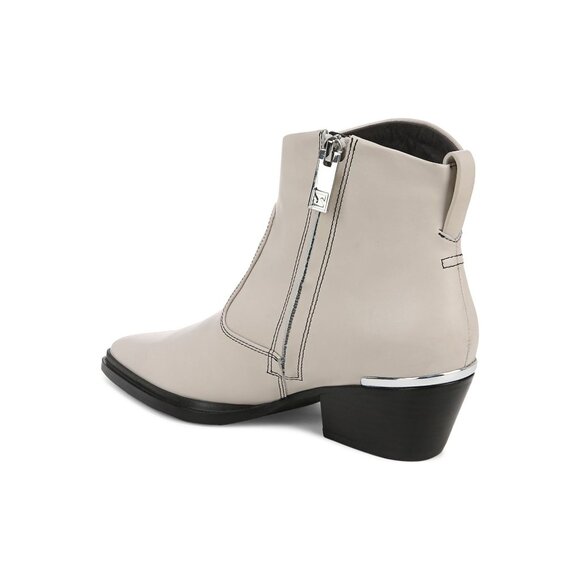 🆕FRANCO SARTO Blake Pointed Toe Western Zip Bootie Ankle Boot 8 White - Picture 4 of 16